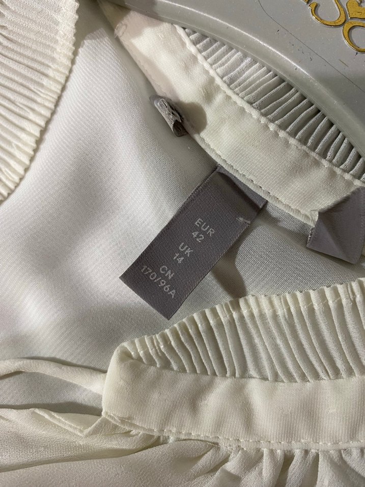 Beyaz Kolsuz Fularlı Midi Bluz - Görsel 3