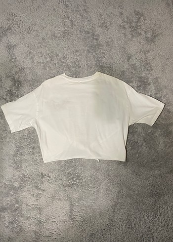 Kız Çocuk Beyaz Nakışlı Kısa Kollu Tişört - Görsel 2
