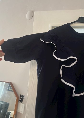 Fırfırlı Siyah Hamile Tişörtü - Görsel 2