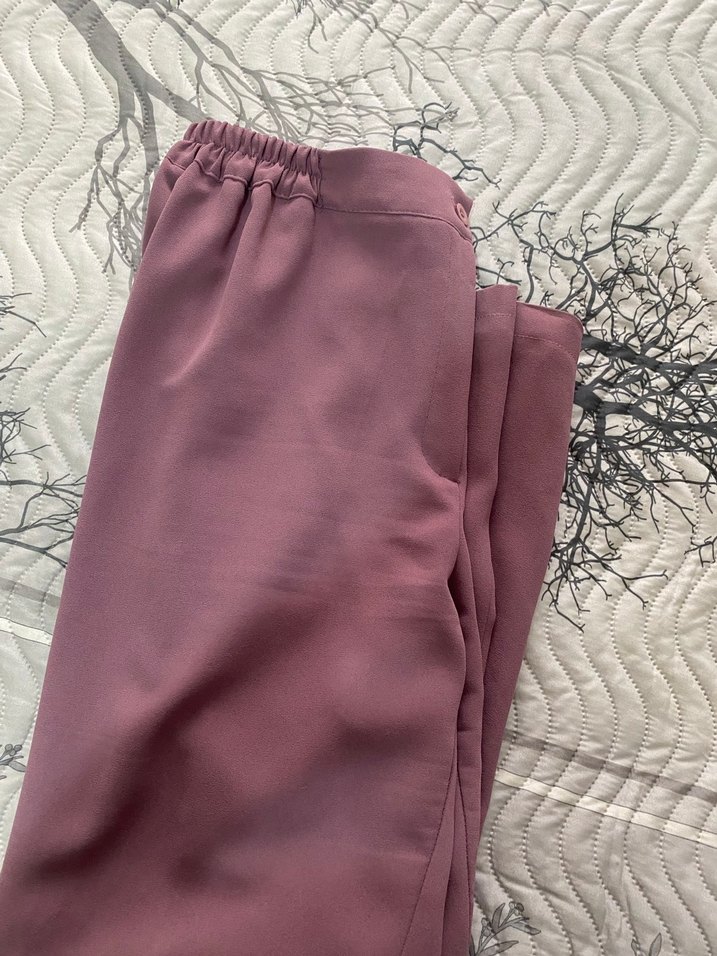 Mor Drapeli Uzun Kadın Takım taşlı - Görsel 3