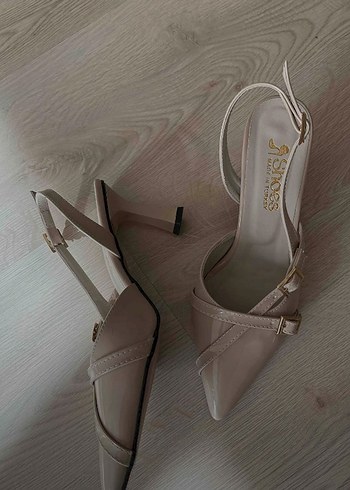 Bej Kadın Stiletto Topuklu Günlük Ayakkabı - Görsel 2