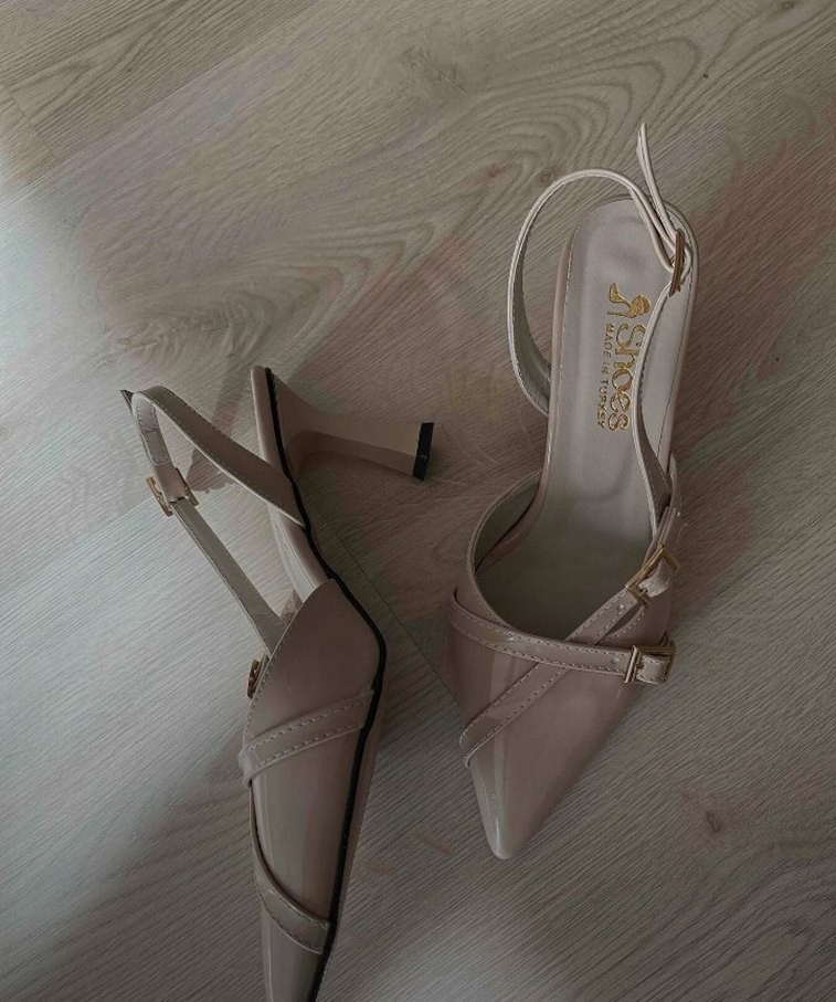 Bej Kadın Stiletto Topuklu Günlük Ayakkabı - Görsel 2