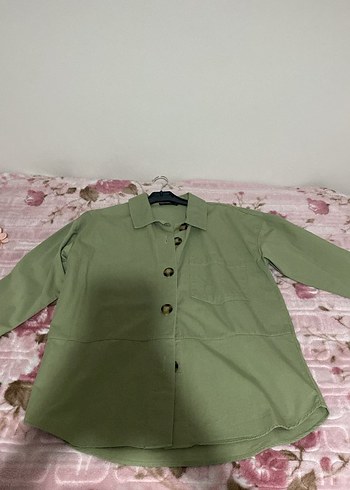 Kadın Haki Düğmeli Uzun Kollu Gömlek - Görsel 2