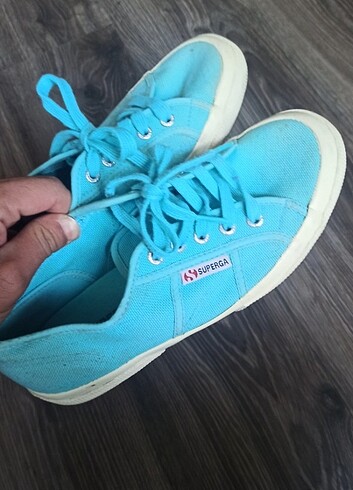 Superga Kadın Superga mavi keten ayakkabı Vans spor