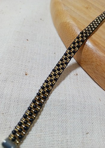 Dama Desenli Siyah-Gold Bilezik - Görsel 2