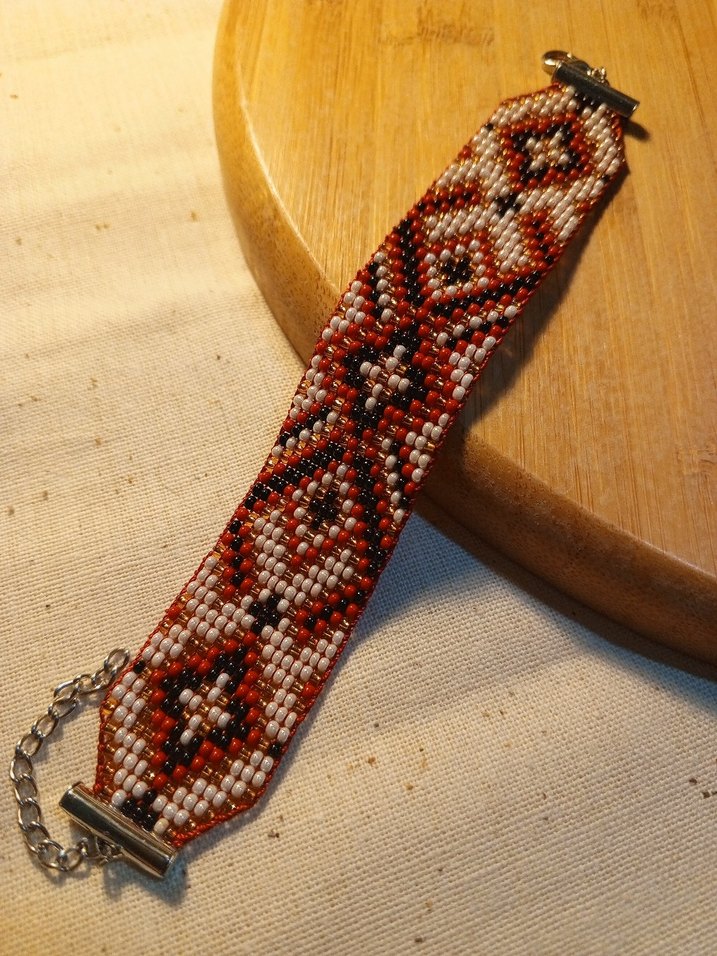 Renkli İşlemeli Boncuklu Etnik Desen Kadın Bileklik - Görsel 3