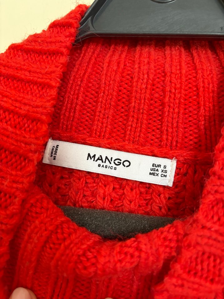 Kırmızı Örgü Kadın Kazak - Görsel 4