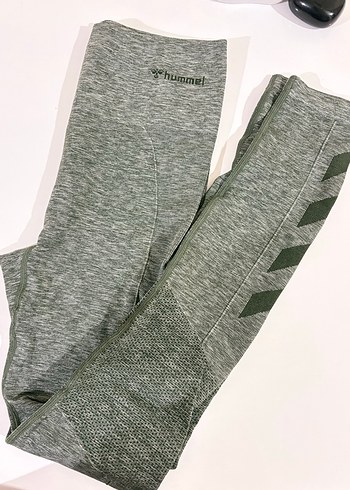 Gri-yeşil Hummel Spor Uzun Tayt - Görsel 4
