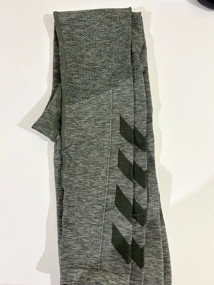 Gri-yeşil Hummel Spor Uzun Tayt - Görsel 5