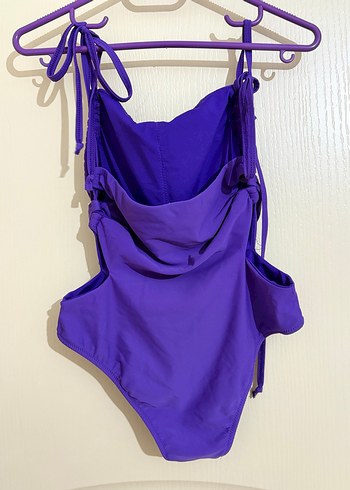 Mor Drapeli Askılı Kadın Mayo - Görsel 2