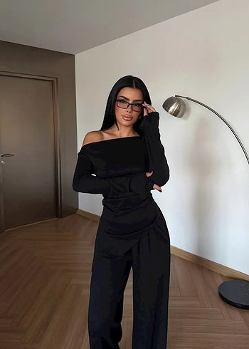 Siyah Kadın Uzun Kollu Takım - Görsel 2