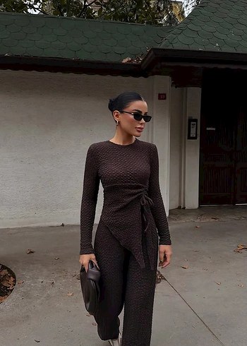 Kahverengi Kadın İkili Takım - Görsel 3