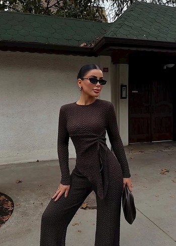 Kahverengi Kadın İkili Takım - Görsel 2