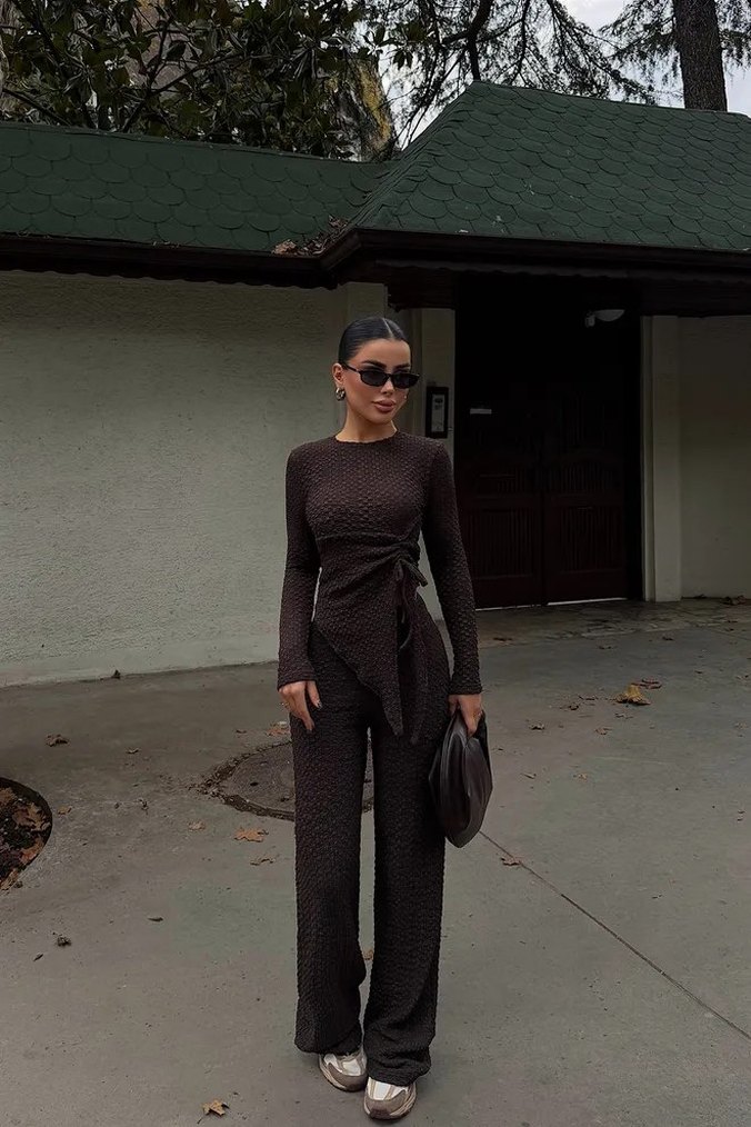 Kahverengi Kadın İkili Takım - Görsel 4