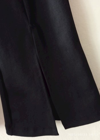 Siyah Kadın Midi İspanyol Paça Pantolon - Görsel 5