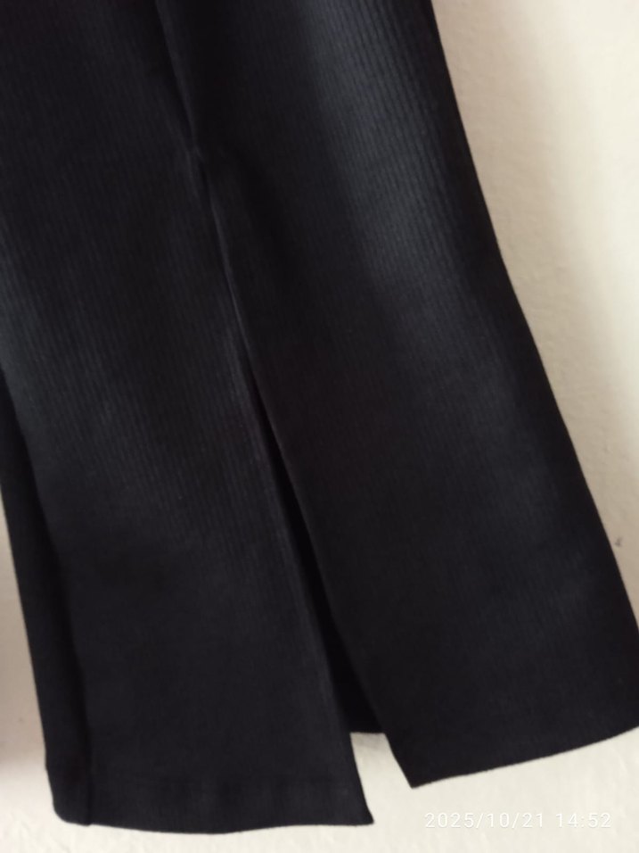 Siyah Kadın Midi İspanyol Paça Pantolon - Görsel 5