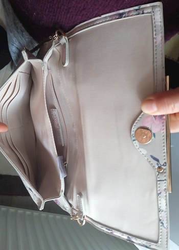 Pembe Çiçekli Pilili Kadın Çanta - Görsel 4