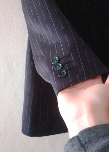 Düğmeli Koyu Gri Erkek Takım Elbise Ceket - Görsel 4