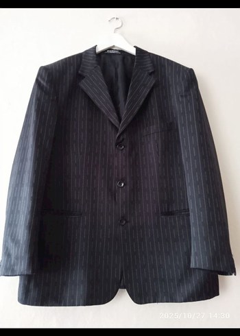 Düğmeli Koyu Gri Erkek Takım Elbise Ceket - Görsel 2