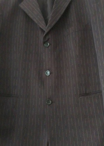 Düğmeli Koyu Gri Erkek Takım Elbise Ceket - Görsel 3