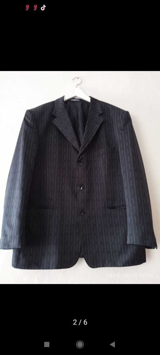 Düğmeli Koyu Gri Erkek Takım Elbise Ceket - Görsel 2