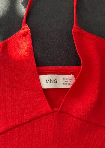 Mango Kırmızı boyundan bağlamalı üst - Görsel 2