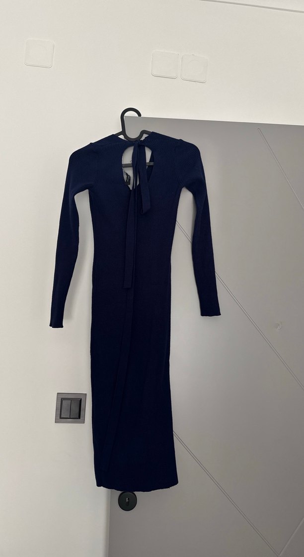 Adil Işık Uzun Kollu Lacivert  Triko Elbise - Görsel 2