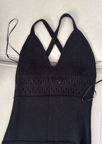 hm çapraz askılı örme elbise - Görsel 2