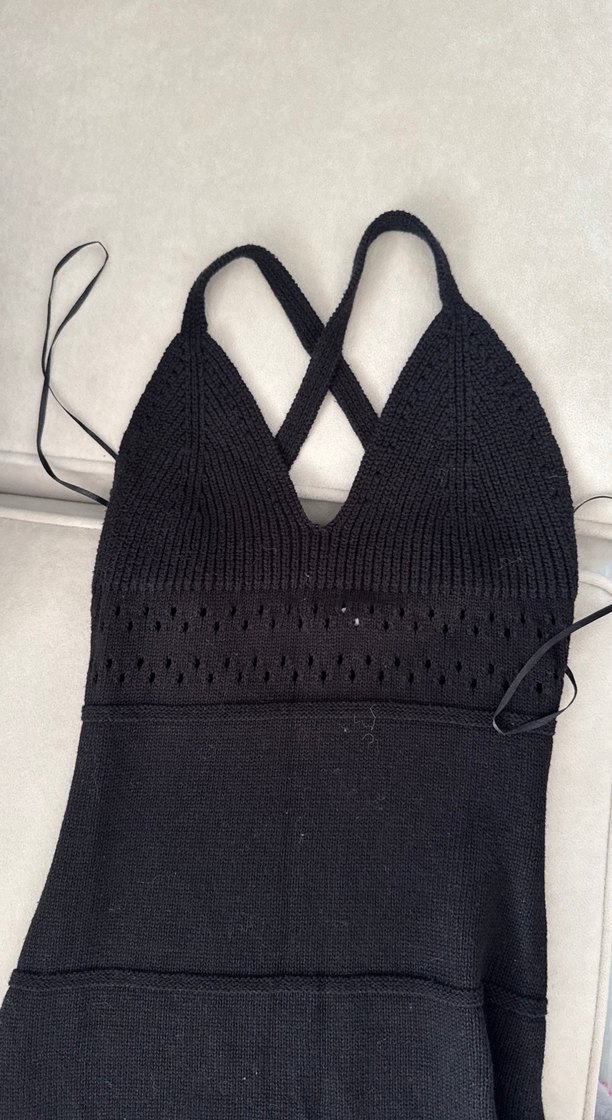 hm çapraz askılı örme elbise - Görsel 2