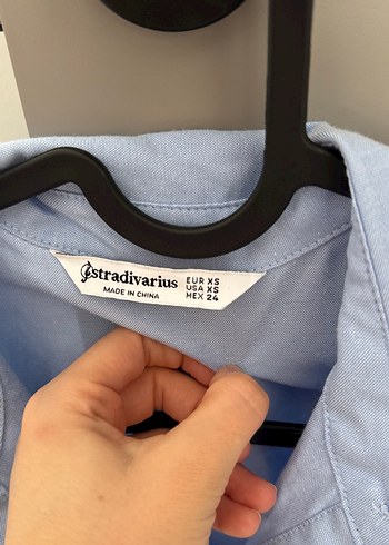 Syradivarius Mavi Keten Midi Kadın Gömlek elbise - Görsel 2