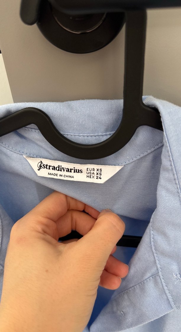 Syradivarius Mavi Keten Midi Kadın Gömlek elbise - Görsel 2