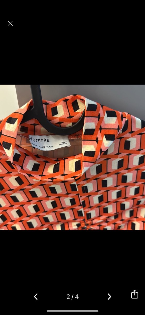 Bershka Desenli Büzgülü Crop - Görsel 2