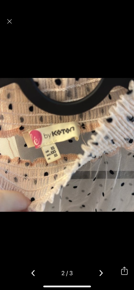 Puantiyeli Transparan Uzun Kollu Pembe Bluz - Görsel 2