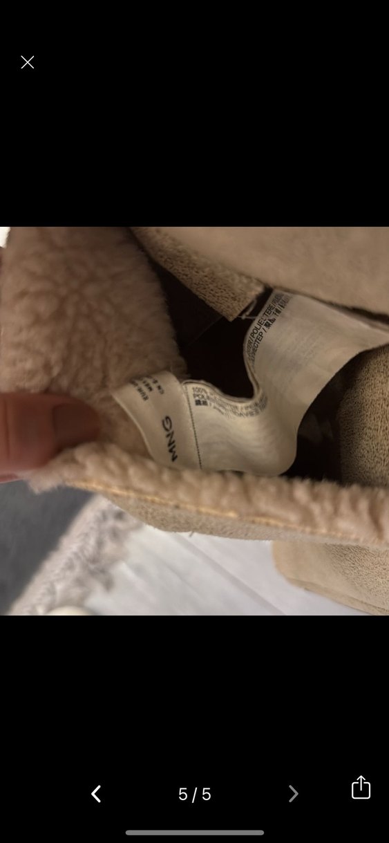 Mango Kürklü Bej Çift taraflı Ceket - Görsel 5