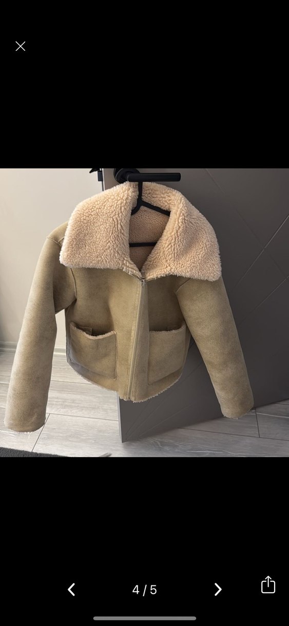 Mango Kürklü Bej Çift taraflı Ceket - Görsel 4