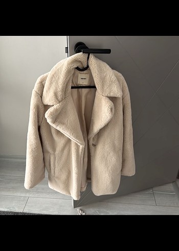 Koton Bej Midi Peluş Kadın Kaban - Görsel 4