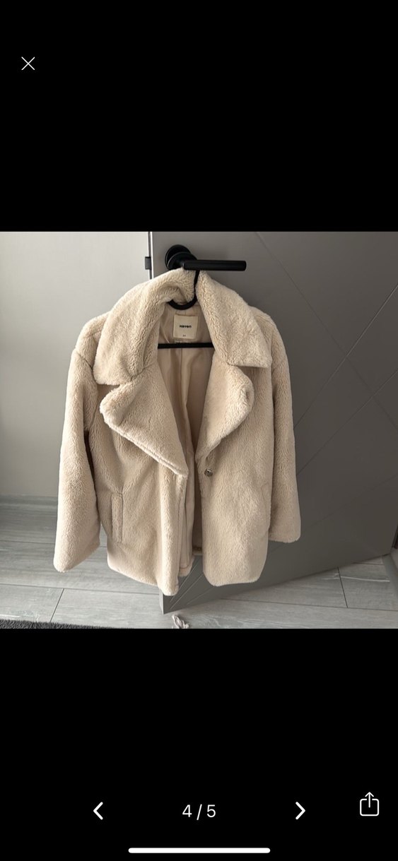 Koton Bej Midi Peluş Kadın Kaban - Görsel 4