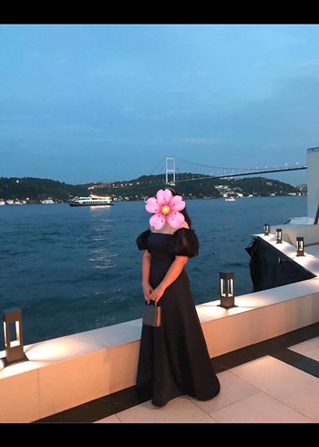 Kadın Lacivert Uzun Kollu Drapeli Abiye Elbise - Görsel 4