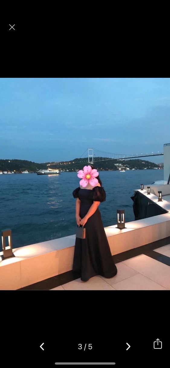 Kadın Lacivert Uzun Kollu Drapeli Abiye Elbise - Görsel 4