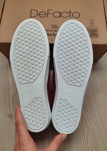 Bordo Erkek Günlük Espadril Ayakkabı Velcro - Görsel 4