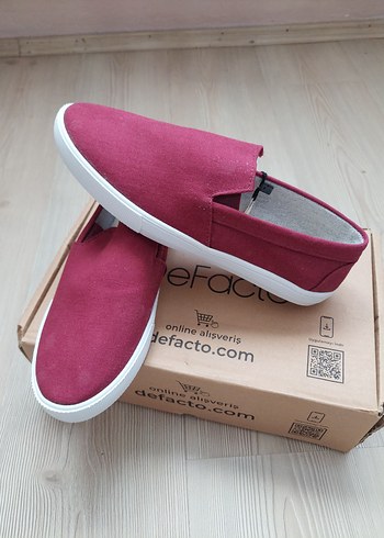 Bordo Erkek Günlük Espadril Ayakkabı Velcro - Görsel 2