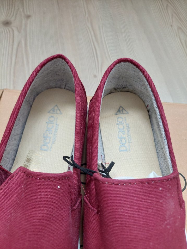 Bordo Erkek Günlük Espadril Ayakkabı Velcro - Görsel 3