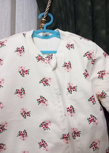 Beyaz Desenli Bebek Kız Tulumu - Görsel 2