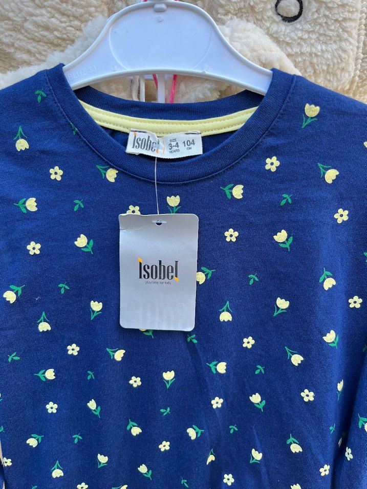 Isobel Kız Çocuk Mavi Çiçekli Uzun Kollu takım - Görsel 2