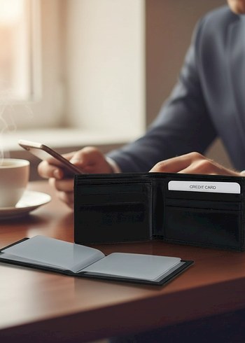 Klasik Şıklık Siyah Erkek Cüzdanı ve Kartlık - Görsel 2