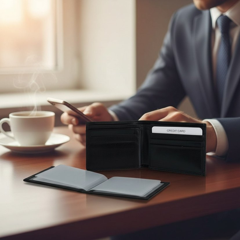 Klasik Şıklık Siyah Erkek Cüzdanı ve Kartlık - Görsel 2