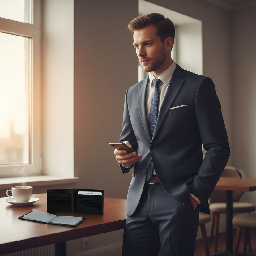 Klasik Şıklık Siyah Erkek Cüzdanı ve Kartlık - Görsel 5