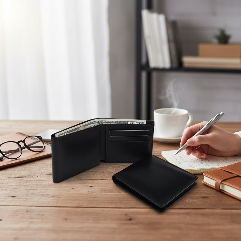 Klasik Şıklık Siyah Erkek Cüzdanı ve Kartlık - Görsel 4