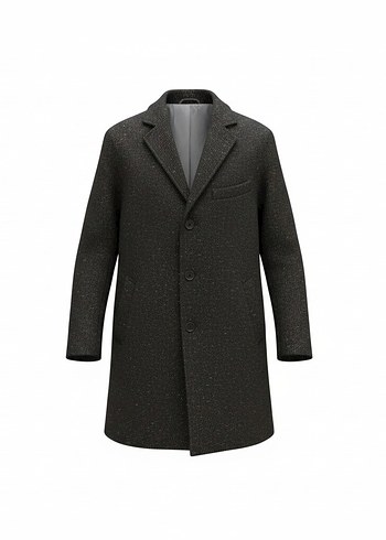 Ramsey Gri Erkek Midi Yün Palto - Görsel 3