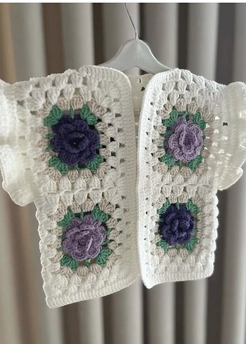 Renkli Bohem Kız Çocuk Örgü Süveter - Görsel 2